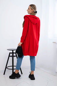 Long hoodie 8924 / – Red цвет / color | Lexline Fashion