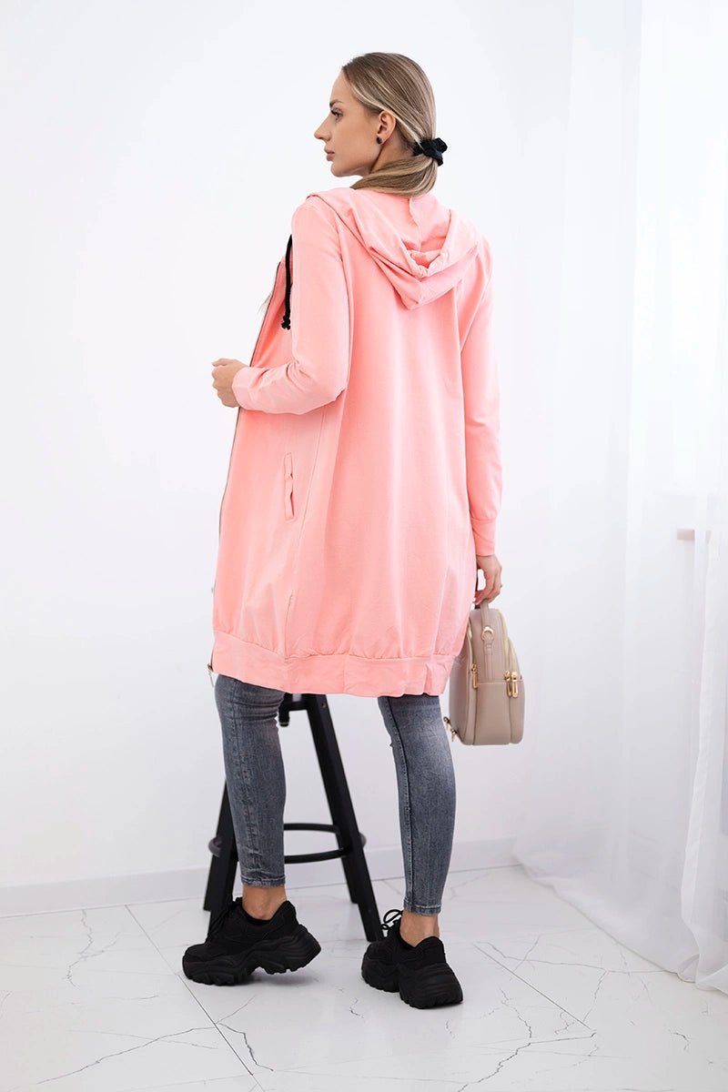 Long hoodie 8924 / – Salmon цвет / color | Lexline Fashion