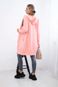 Long hoodie 8924 / – Salmon цвет / color | Lexline Fashion