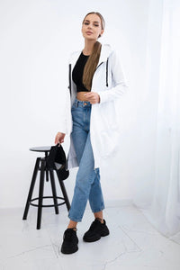 Long hoodie 8924 / – White цвет / color | Lexline Fashion