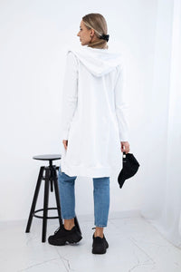 Long hoodie 8924 / – White цвет / color | Lexline Fashion