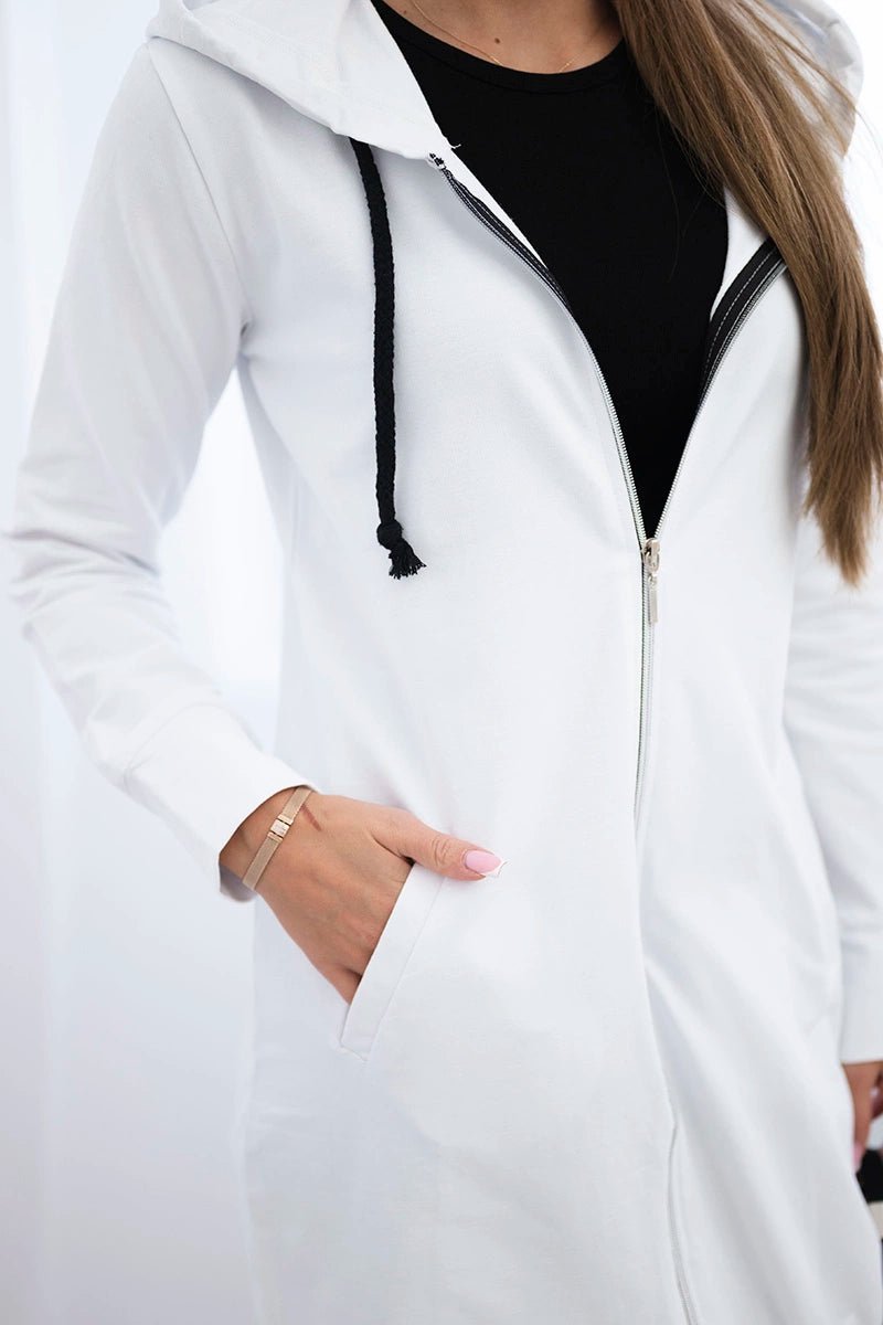 Long hoodie 8924 / – White цвет / color | Lexline Fashion