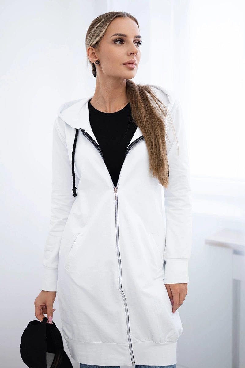 Long hoodie 8924 / – White цвет / color | Lexline Fashion