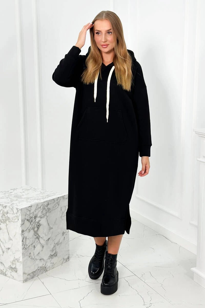 Long hoodie 9623 / – Black цвет / color | Lexline Fashion