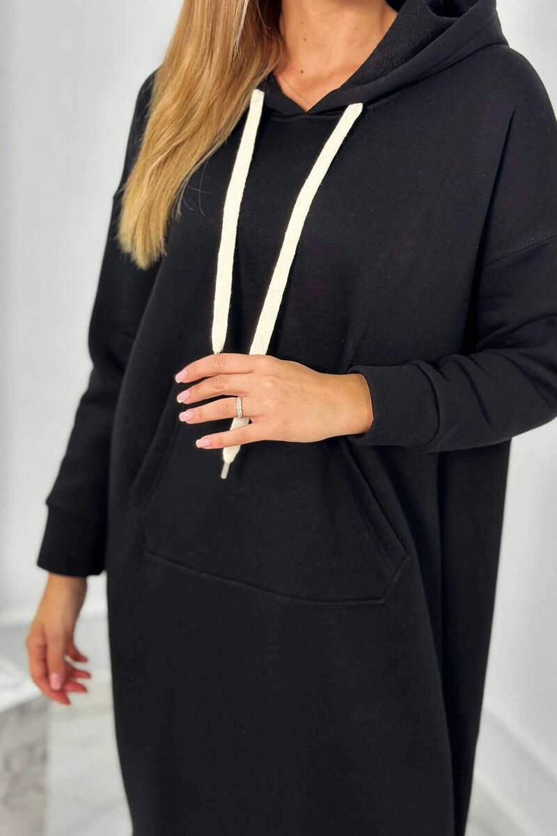 Long hoodie 9623 / – Black цвет / color | Lexline Fashion