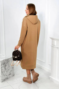 Long hoodie 9623 / – Camel цвет / color | Lexline Fashion