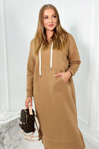Long hoodie 9623 / – Camel цвет / color | Lexline Fashion