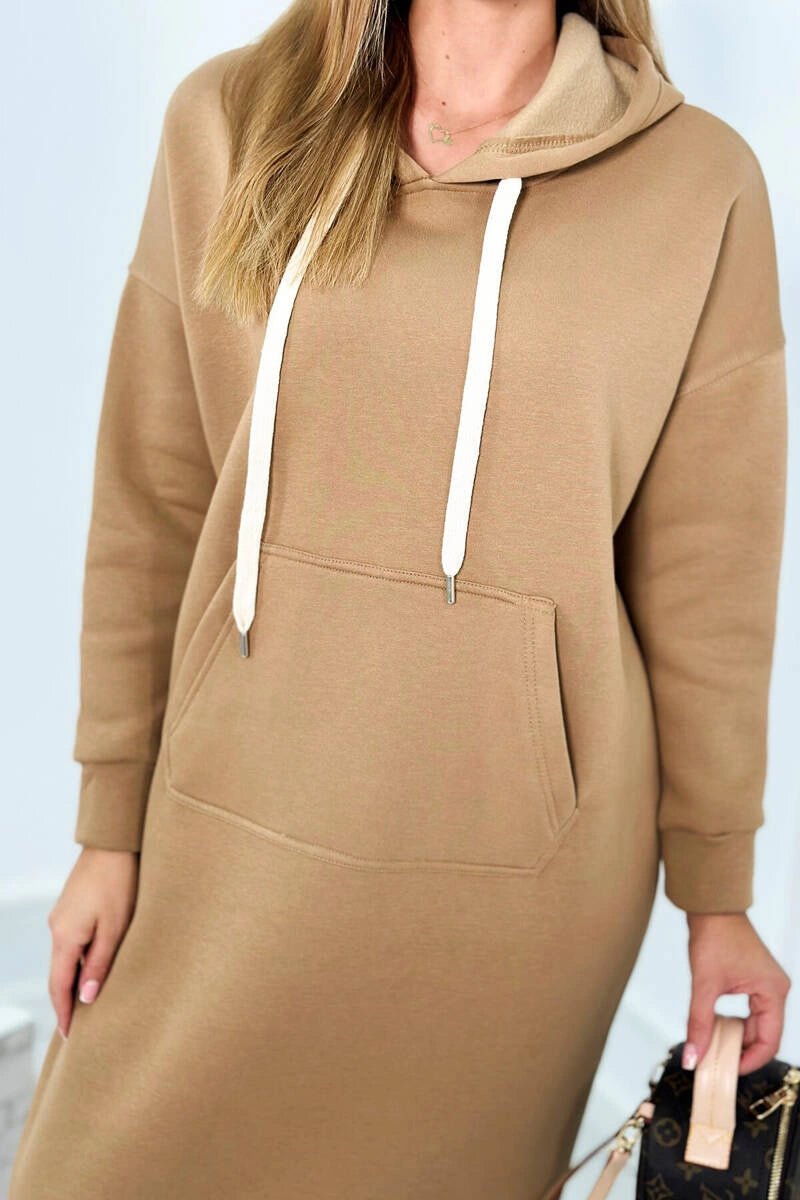 Long hoodie 9623 / – Camel цвет / color | Lexline Fashion