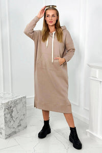 Long hoodie 9623 / – Dark || beige цвет / color | Lexline Fashion