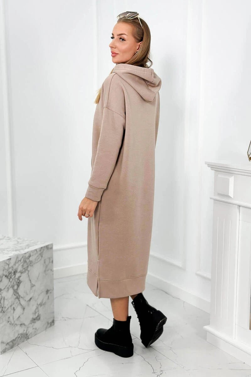 Long hoodie 9623 / – Dark || beige цвет / color | Lexline Fashion