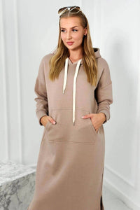 Long hoodie 9623 / – Dark || beige цвет / color | Lexline Fashion