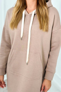 Long hoodie 9623 / – Dark || beige цвет / color | Lexline Fashion