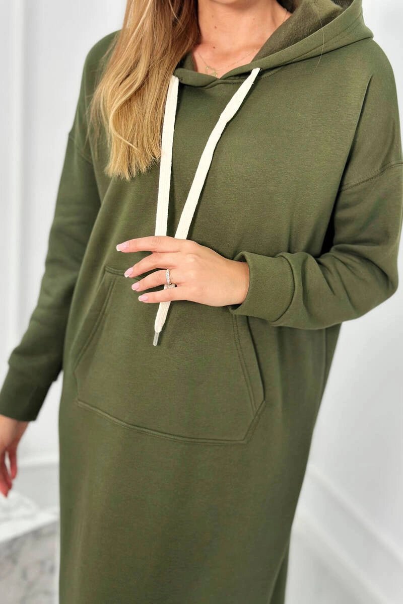 Long hoodie 9623 / – Khaki цвет / color | Lexline Fashion