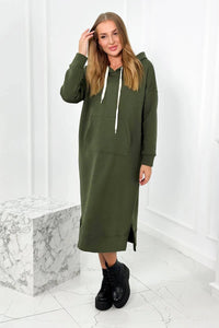 Long hoodie 9623 / – Khaki цвет / color | Lexline Fashion