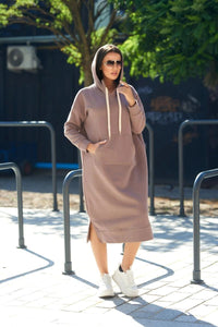 Long hoodie 9623 / – Mocca цвет / color | Lexline Fashion