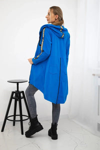 Long hoodie with zipper 8997 / – Jeans цвет / color | Lexline Fashion