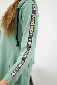 Long hoodie with zipper 8997 / – Mint || Dark цвет / color | Lexline Fashion