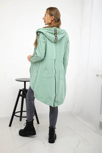 Long hoodie with zipper 8997 / – Mint || Dark цвет / color | Lexline Fashion