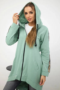 Long hoodie with zipper 8997 / – Mint || Dark цвет / color | Lexline Fashion