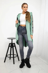 Long hoodie with zipper 8997 / – Mint || Dark цвет / color | Lexline Fashion