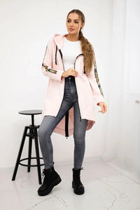 Long hoodie with zipper 8997 / – Powder цвет / color | Lexline Fashion