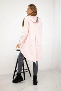 Long hoodie with zipper 8997 / – Powder цвет / color | Lexline Fashion