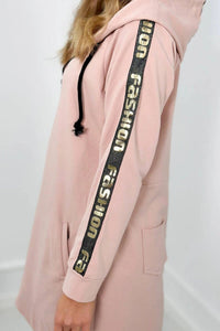 Long hoodie with zipper 8997 / – Powder || Dark цвет / color | Lexline Fashion