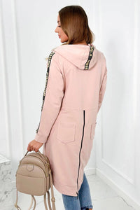 Long hoodie with zipper 8997 / – Powder || Dark цвет / color | Lexline Fashion