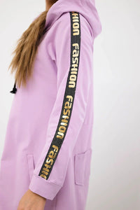 Long hoodie with zipper 8997 / – Purple цвет / color | Lexline Fashion