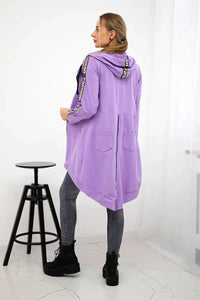 Long hoodie with zipper 8997 / – Purple || Dark цвет / color | Lexline Fashion