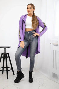Long hoodie with zipper 8997 / – Purple || Dark цвет / color | Lexline Fashion