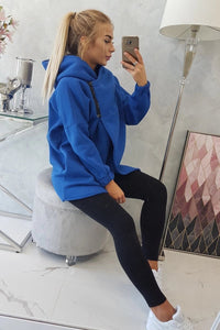 Long hoodie with zipper 9110 / – Blue cornflower цвет / color | Lexline Fashion