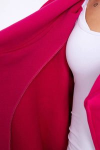 Long hoodie with zipper 9110 / – Fuchsia цвет / color | Lexline Fashion