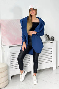 Long hoodie with zipper 9110 / – Jeans цвет / color | Lexline Fashion