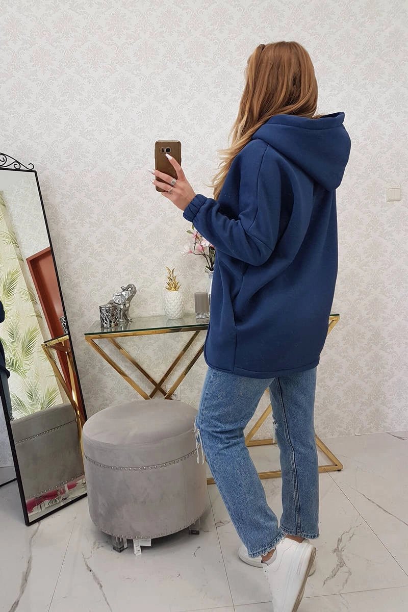 Long hoodie with zipper 9110 / – Jeans цвет / color | Lexline Fashion
