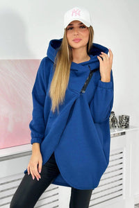 Long hoodie with zipper 9110 / – Jeans цвет / color | Lexline Fashion