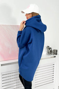 Long hoodie with zipper 9110 / – Jeans цвет / color | Lexline Fashion