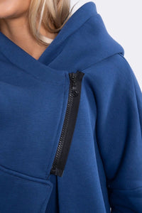 Long hoodie with zipper 9110 / – Jeans цвет / color | Lexline Fashion