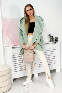 Long hoodie with zipper 9110 / – Mint || Dark цвет / color | Lexline Fashion
