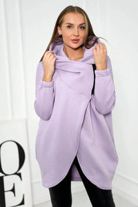 Long hoodie with zipper 9110 / – Purple цвет / color | Lexline Fashion