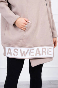 Long insulated hoodie with zipper 9305 / – Beige цвет / color | Lexline Fashion