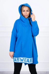 Long insulated hoodie with zipper 9305 / – Blue cornflower цвет / color | Lexline Fashion