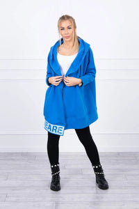 Long insulated hoodie with zipper 9305 / – Blue cornflower цвет / color | Lexline Fashion