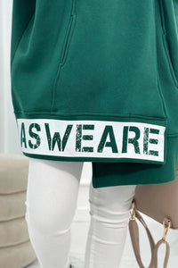 Long insulated hoodie with zipper 9305 / – Dark || green цвет / color | Lexline Fashion