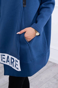 Long insulated hoodie with zipper 9305 / – Jeans цвет / color | Lexline Fashion