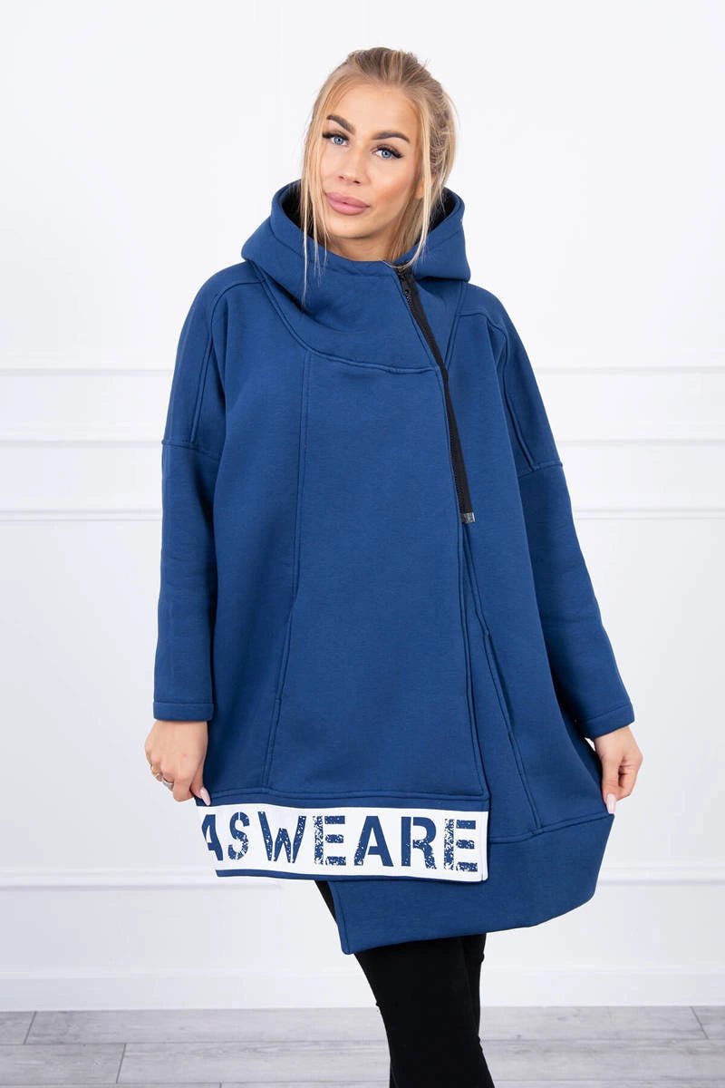 Long insulated hoodie with zipper 9305 / – Jeans цвет / color | Lexline Fashion