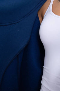 Long insulated hoodie with zipper 9305 / – Jeans цвет / color | Lexline Fashion