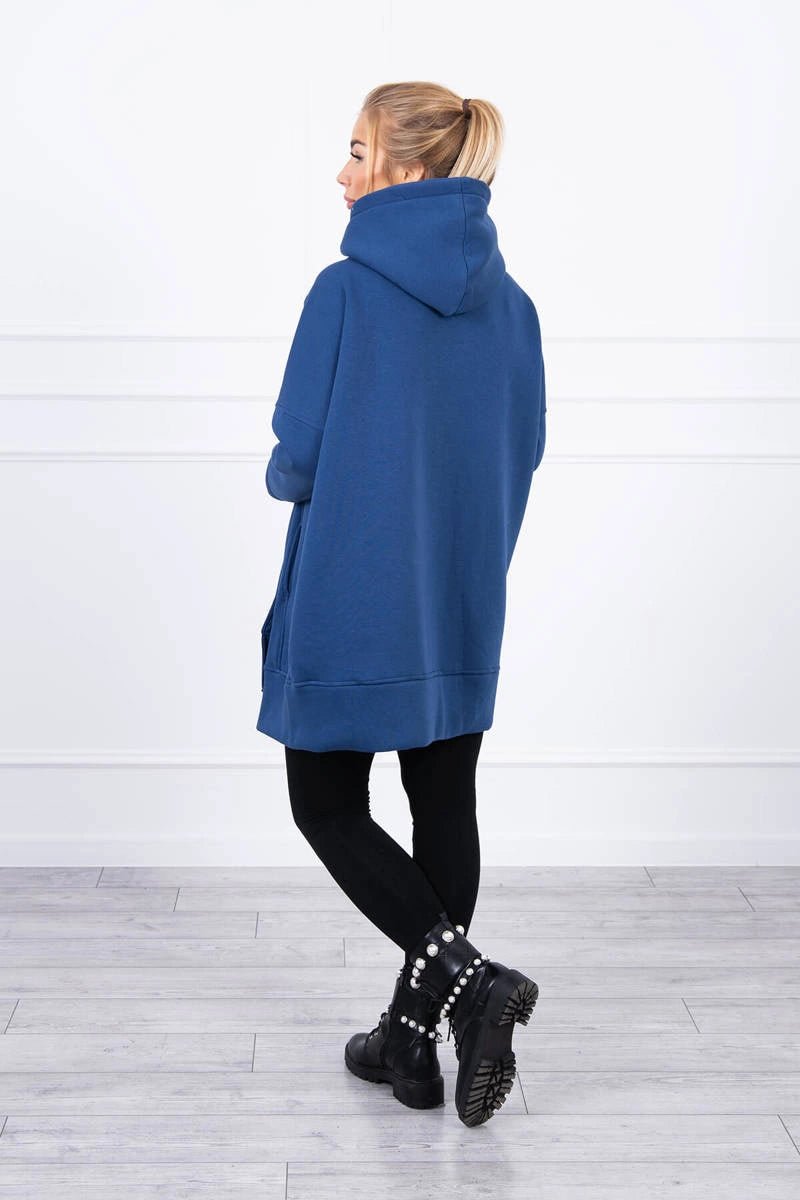 Long insulated hoodie with zipper 9305 / – Jeans цвет / color | Lexline Fashion