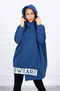 Long insulated hoodie with zipper 9305 / – Jeans цвет / color | Lexline Fashion
