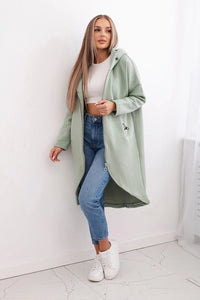 Long insulated hoodie with zipper 9313 / – Mint || Dark цвет / color | Lexline Fashion
